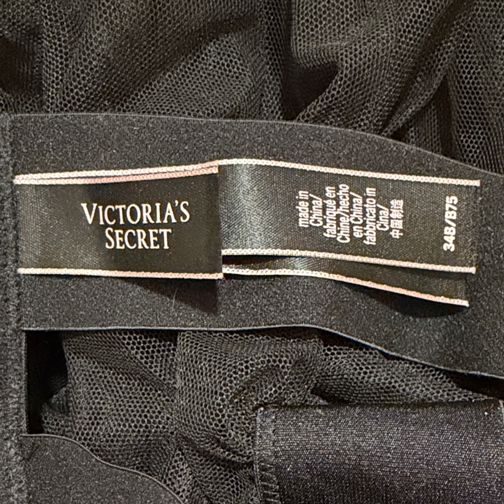 Victoria's Secret Black Mesh bra + skirt set (attached)